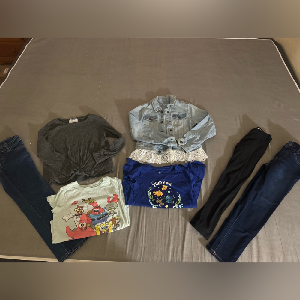 Girls 7/8 bundle. Custom denim jacket. Worn 1x
